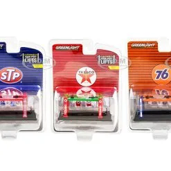 "Four-Post Lifts" Set Of 3 Pieces Series 2 1/64 Diecast Models By Greenlight