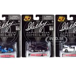 "Carroll Shelby 50th Anniversary" 3 Piece Set 2022 Release 1/64 Diecast Model Cars By Shelby Collectibles