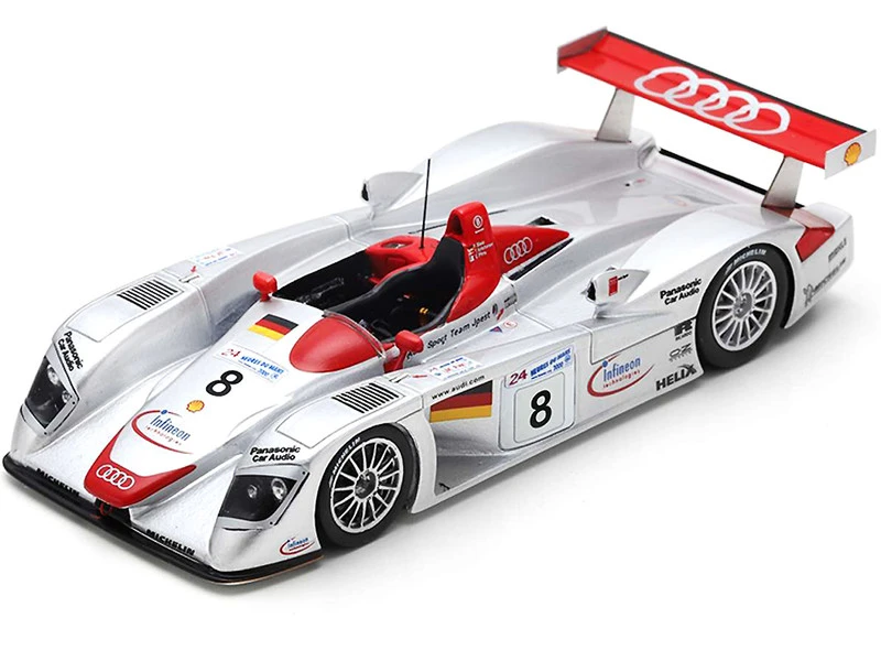 Audi R8 No.8 Winner 24H Le Mans 2000 T. Kristensen - E. Pirro - F. Biela 1/18 Model Car By Spark 3 Audi R8 No.8 Winner 24H Le Mans 2000 T. Kristensen - E. Pirro - F. Biela 1/18 Model Car By Spark