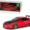 1999 Nissan Skyline GT-R (BNR34) RHD (Right Hand Drive) Red With Black Hood And Gold Wheels With Neon LED Light Underglow 1/18 Diecast Model Car By Greenlight -Closeout Items Sales 19052 WM 00602.1625468125.800.600