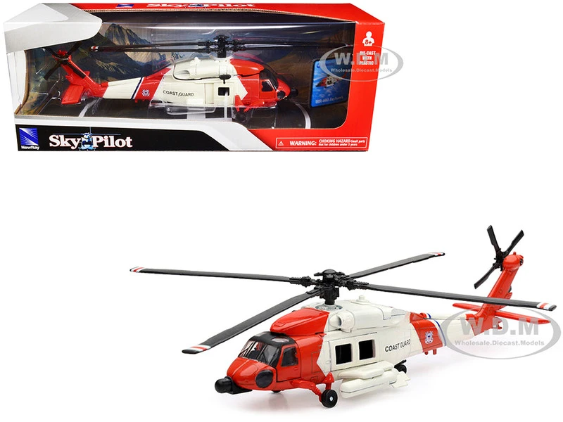 Sikorsky HH-60J Jayhawk Helicopter Red And White "United States Coast Guard" "Sky Pilot" Series 1/60 Diecast Model By New Ray 3 Sikorsky HH-60J Jayhawk Helicopter Red And White "United States Coast Guard" "Sky Pilot" Series 1/60 Diecast Model By New Ray
