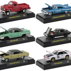 Closeout Items Sales 51 "Auto Meets" Set Of 6 Cars IN DISPLAY CASES Release 52 1/64 Diecast Model Cars By M2 Machines