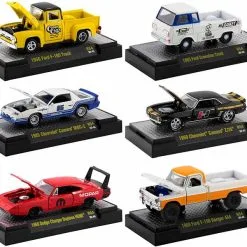 Closeout Items Sales 53 "Auto Meets" Set Of 6 Cars IN DISPLAY CASES Release 54 Limited Edition To 7980 Pieces Worldwide 1/64 Diecast Model Cars By M2 Machines