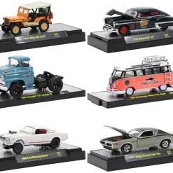 "Auto Meets" Set Of 6 Cars IN DISPLAY CASES Release 57 Limited Edition To 7650 Pieces Worldwide 1/64 Diecast Model Cars By M2 Machines
