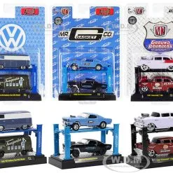 Closeout Items Sales 45 "Auto Lifts" Set Of 6 Pieces Series 22 Limited Edition To 6050 Pieces Worldwide 1/64 Diecast Model Cars By M2 Machines