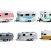 "Hitched Homes" 6 Piece Travel Trailers Set Series 14 1/64 Diecast Models By Greenlight