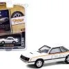 1980 Ford Mustang White With Stripes "Introducing A Sports Car For The 80's. Ford Mustang" "Vintage Ad Cars" Series 4 1/64 Diecast Model Car By Greenlight -Closeout Items Sales 39060D WM 57158.1613685871.800.600