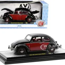 1952 Volkswagen Beetle Deluxe Black And Red With Red Interior Limited Edition To 9600 Pieces Worldwide 1/24 Diecast Model Car By M2 Machines