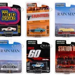 "Hollywood Series" Set Of 6 Pieces Release 36 1/64 Diecast Model Cars By Greenlight