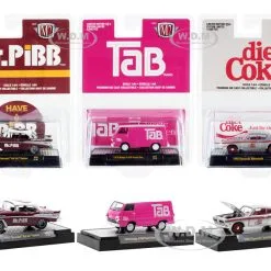 Closeout Items Sales 32 "3 Sodas" Set Of 3 Pieces Release 5 Limited Edition To 9600 Pieces Worldwide 1/64 Diecast Model Cars By M2 Machines