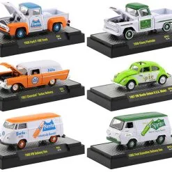 "Fanta" & "Sprite" Release, Set Of 6 Cars Limited Edition To 3,000 Pieces Worldwide 1/64 Diecast Model Cars By M2 Machines