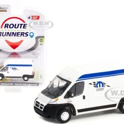 2014 Ram ProMaster Van White With Blue Stripes "Mopar Performance" "Route Runners" Series 4 1/64 Diecast Model Car By Greenlight