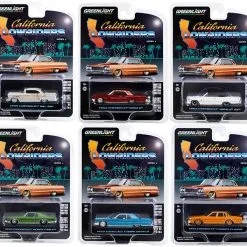 "California Lowriders" Set Of 6 Pieces Series 2 1/64 Diecast Model Cars By Greenlight