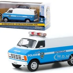 1987 Dodge Ram B250 Van Blue And White "New York City Police Department" (NYPD) 1/43 Diecast Model By Greenlight