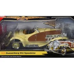 1935 Duesenberg SSJ Speedster Yukon Gold And Chocolate Brown 1/18 Diecast Model Car By Auto World -Closeout Items Sales AW305 6 09428.1666306880.800.600