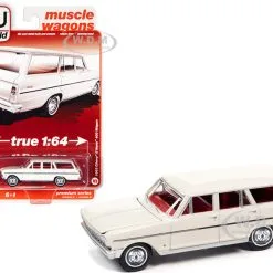 1963 Chevrolet II Nova 400 Wagon Ermine White With Red Interior "Muscle Wagons" Limited Edition To 15126 Pieces Worldwide 1/64 Diecast Model Car By Auto World