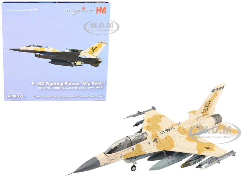 General Dynamics F-16D Fighting Falcon "Mig Killer" Fighter Aircraft "310th FS, Luke AF Base" (June 2022) "Air Power Series" 1/72 Diecast Model By Hobby Master 3 General Dynamics F-16D Fighting Falcon "Mig Killer" Fighter Aircraft "310th FS, Luke AF Base" (June 2022) "Air Power Series" 1/72 Diecast Model By Hobby Master