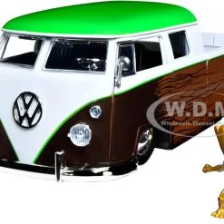 1963 Volkswagen Bus Pickup Truck With Groot Diecast Figurine "Guardians Of The Galaxy" "Marvel" Series 1/24 Diecast Model Car By Jada
