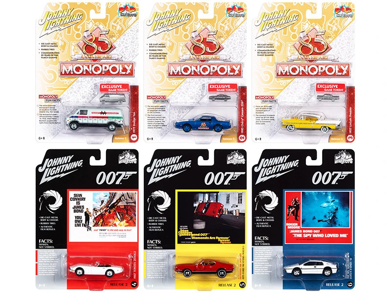 Pop Culture 2020 Set Of 6 Cars Release 2 1/64 Diecast Model Cars By Johnny Lightning 2 Pop Culture 2020 Set Of 6 Cars Release 2 1/64 Diecast Model Cars By Johnny Lightning