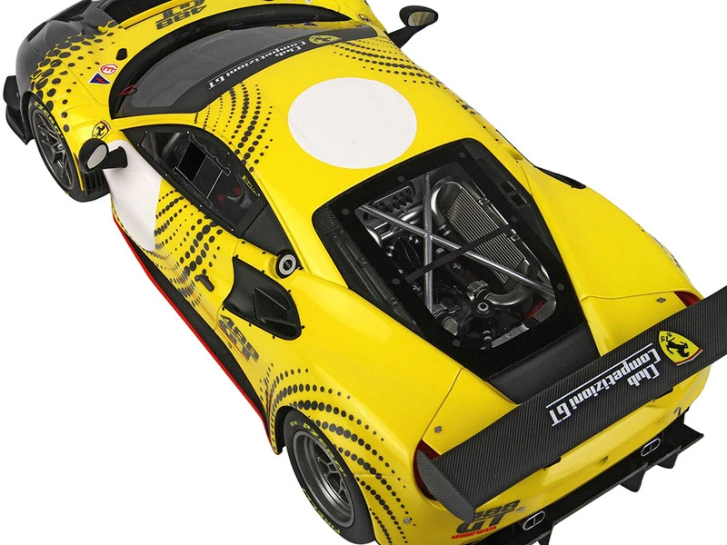 Ferrari 488 GT Modificata Yellow And Gray With Graphics With DISPLAY CASE Limited Edition To 248 Pieces Worldwide 1/18 Model Car By BBR 5 Ferrari 488 GT Modificata Yellow And Gray With Graphics With DISPLAY CASE Limited Edition To 248 Pieces Worldwide 1/18 Model Car By BBR - Image 3