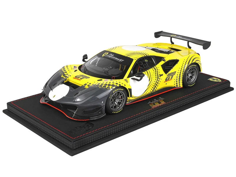 Ferrari 488 GT Modificata Yellow And Gray With Graphics With DISPLAY CASE Limited Edition To 248 Pieces Worldwide 1/18 Model Car By BBR 8 Ferrari 488 GT Modificata Yellow And Gray With Graphics With DISPLAY CASE Limited Edition To 248 Pieces Worldwide 1/18 Model Car By BBR - Image 6