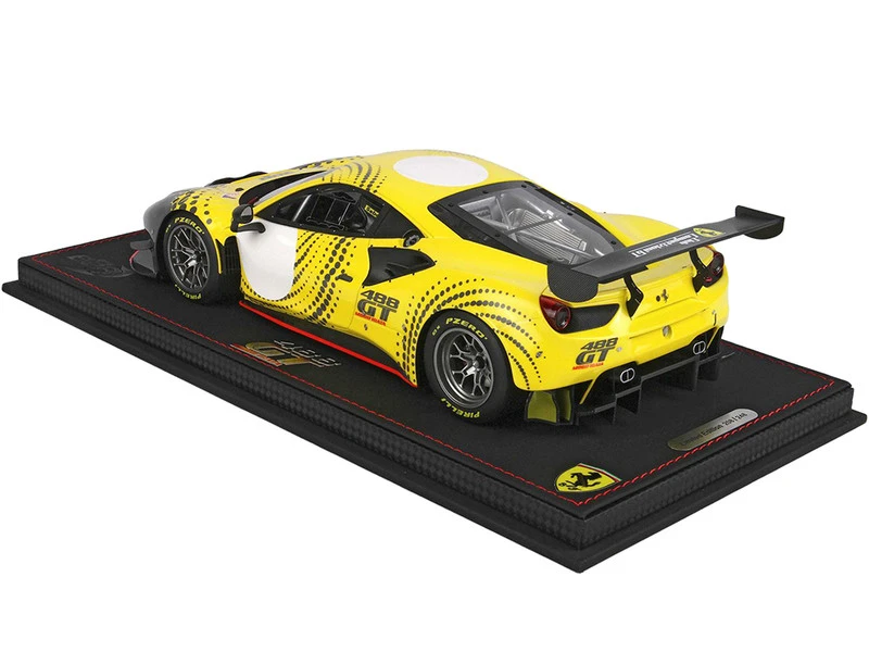 Ferrari 488 GT Modificata Yellow And Gray With Graphics With DISPLAY CASE Limited Edition To 248 Pieces Worldwide 1/18 Model Car By BBR 9 Ferrari 488 GT Modificata Yellow And Gray With Graphics With DISPLAY CASE Limited Edition To 248 Pieces Worldwide 1/18 Model Car By BBR - Image 7