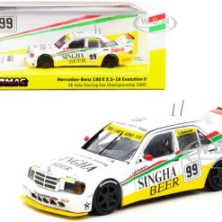 Mercedes Benz 190E 2.5-16 Evolution II #99 C. Nattavude SE Asia Touring Car Championship ATCS (1995) 1/64 Diecast Model Car By Tarmac Works