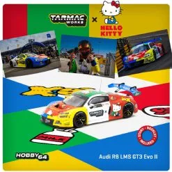 Audi R8 LMS GT3 Evo II Macau GT Cup 2022 Hello Kitty Uno Racing – Adderly Fong "Hobby64" Series 1/64 Diecast Model Car By Tarmac Works